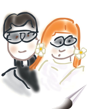 Caricature of Drs. John and Marilyn Rossner